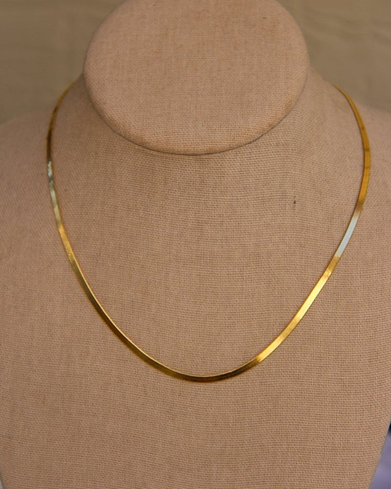 2mm Gold Plated Herringbone Chain - Horseshoe J & Co.