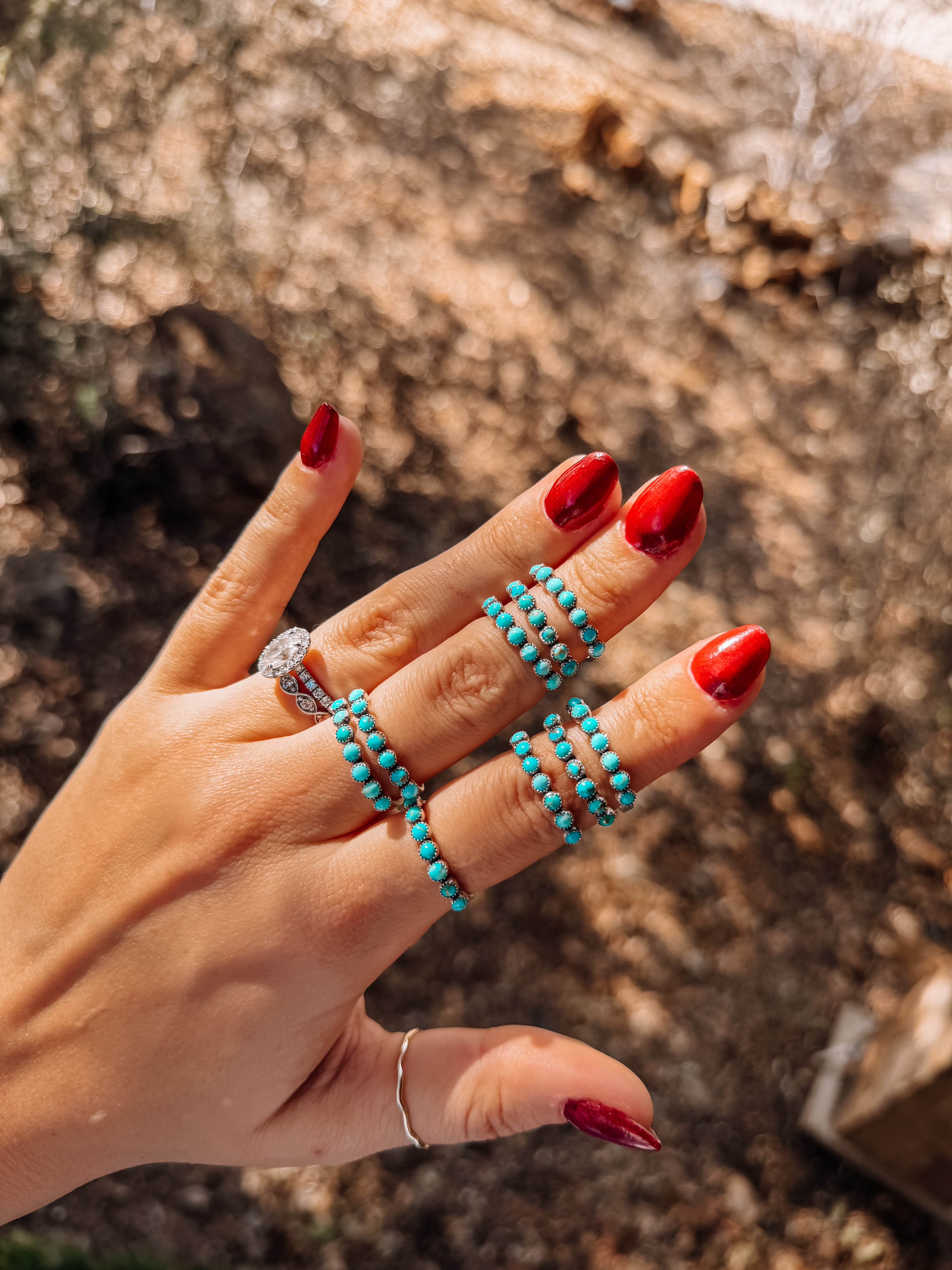 turquoise stacker ring