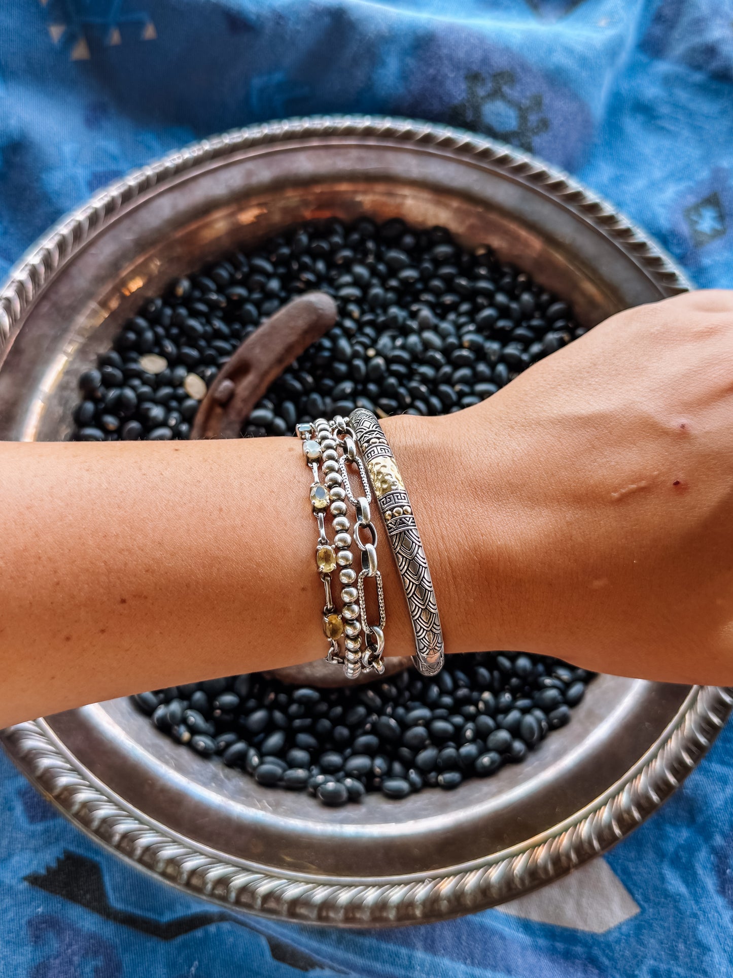 Spiffy Silver + 18K Gold Cuff Bracelet