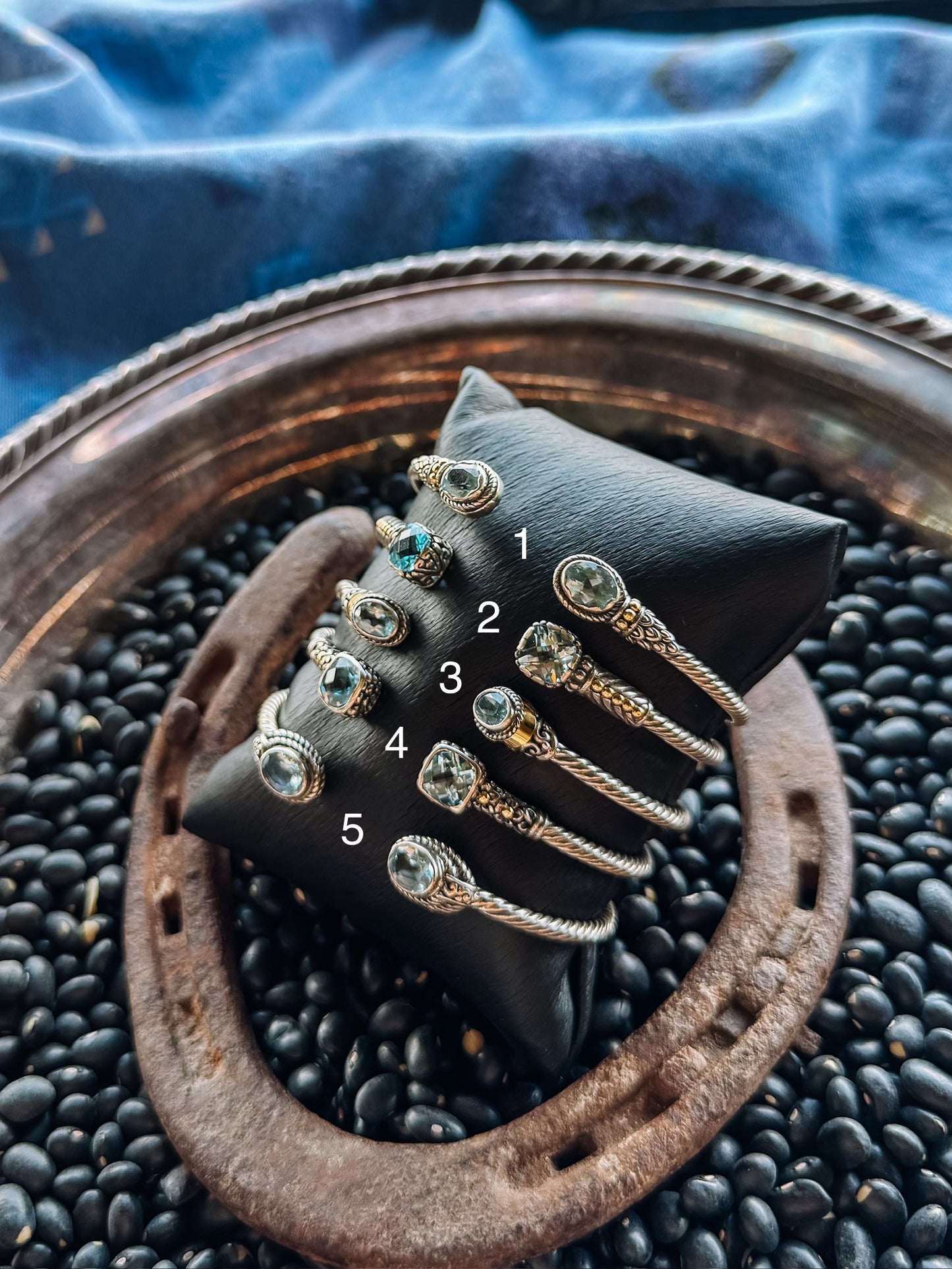Spiffy Blue Topaz Cable Cuff Bracelet