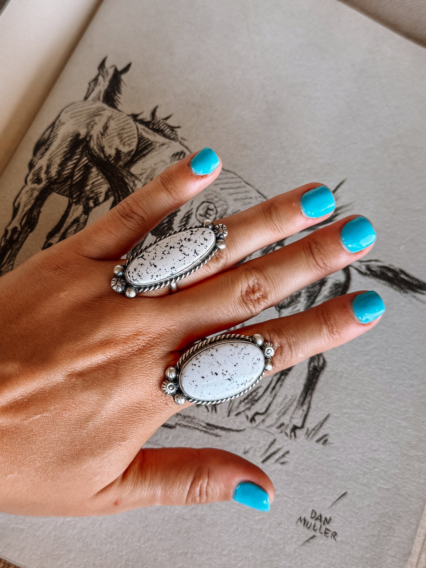 Reklaw Adjustable White Buffalo Ring
