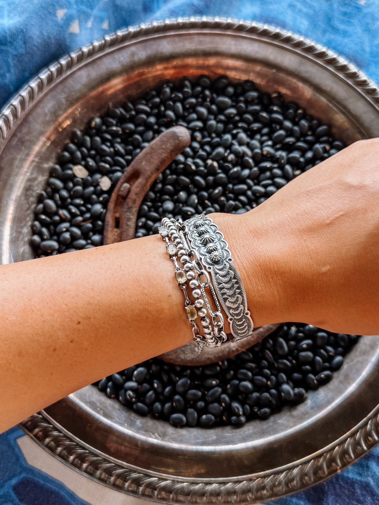 Picayune Silver Stamped Cuff Bracelet