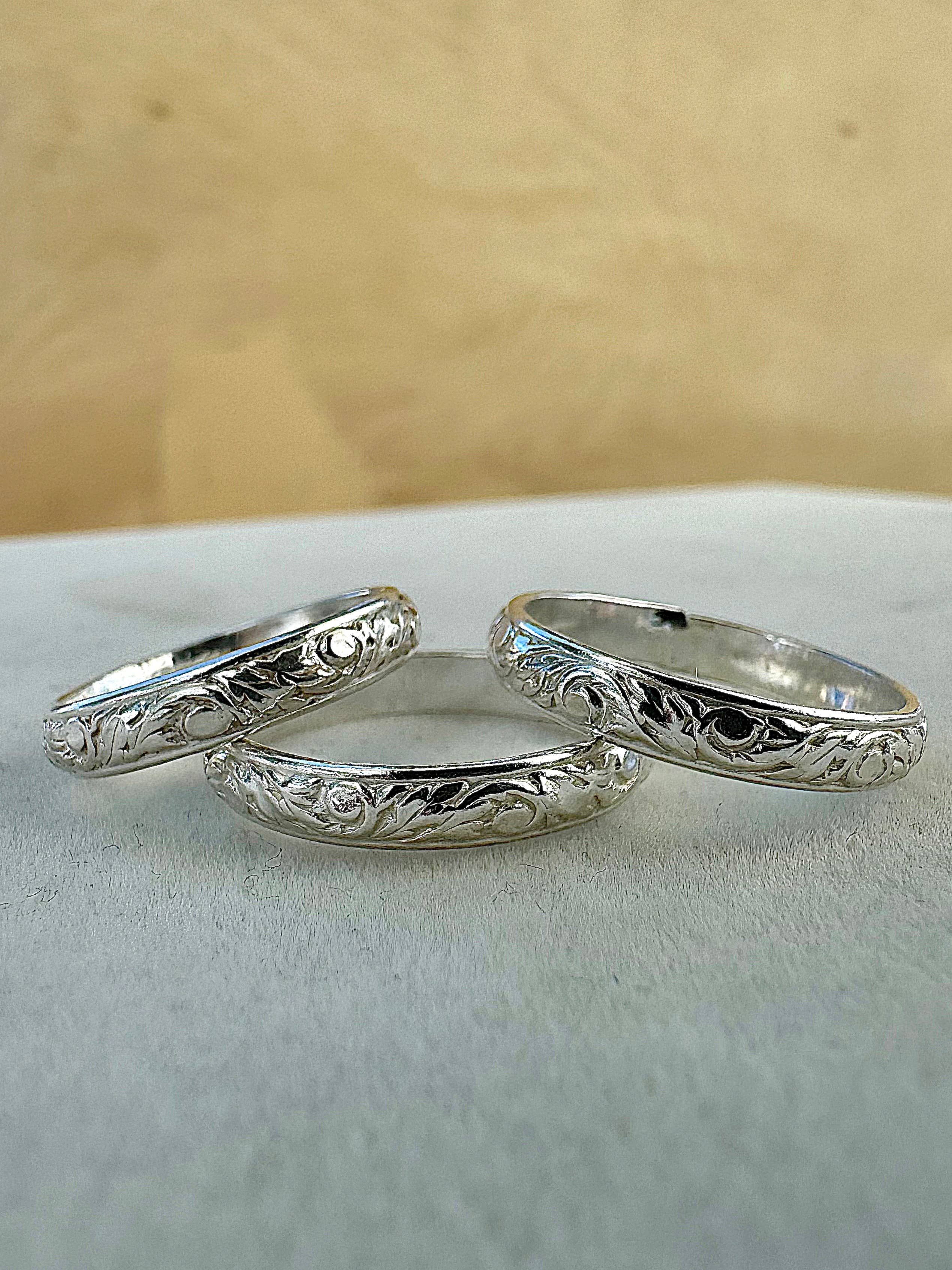 sterling silver vintage stacker band ring