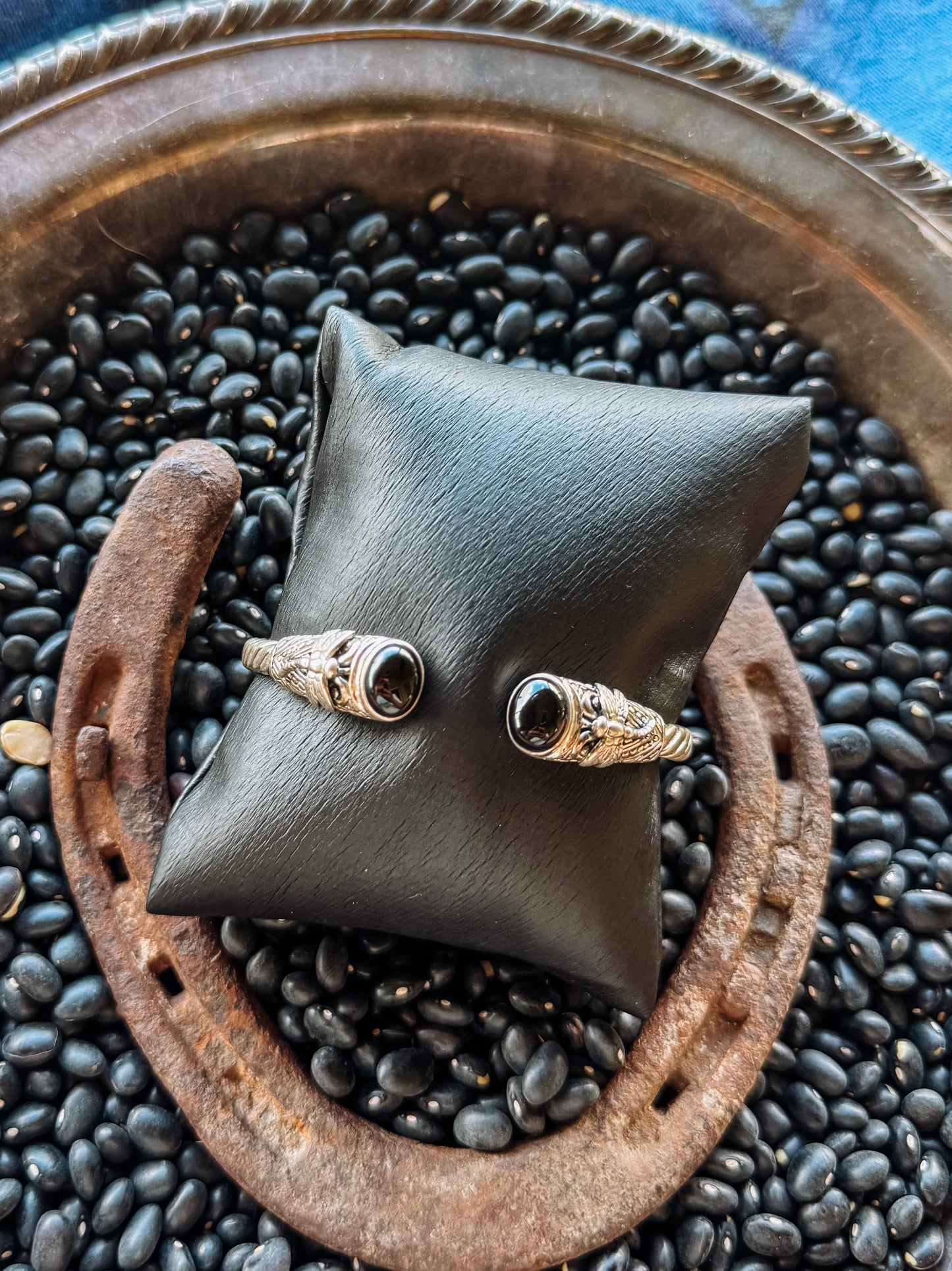 Spiffy Black Onyx Cable Cuff Bracelet