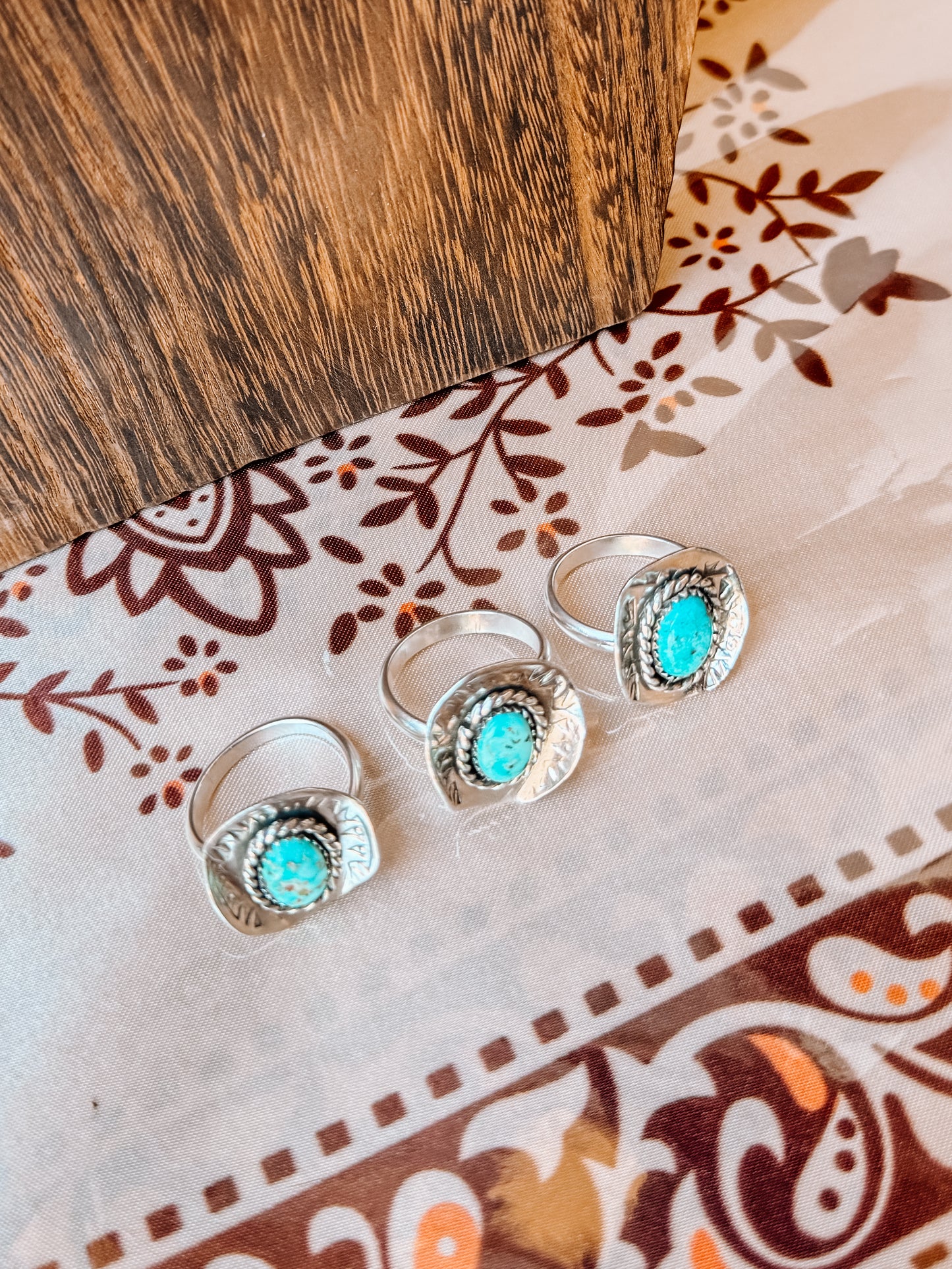 Turquoise Cowboy Hat Ring (Adjustable)