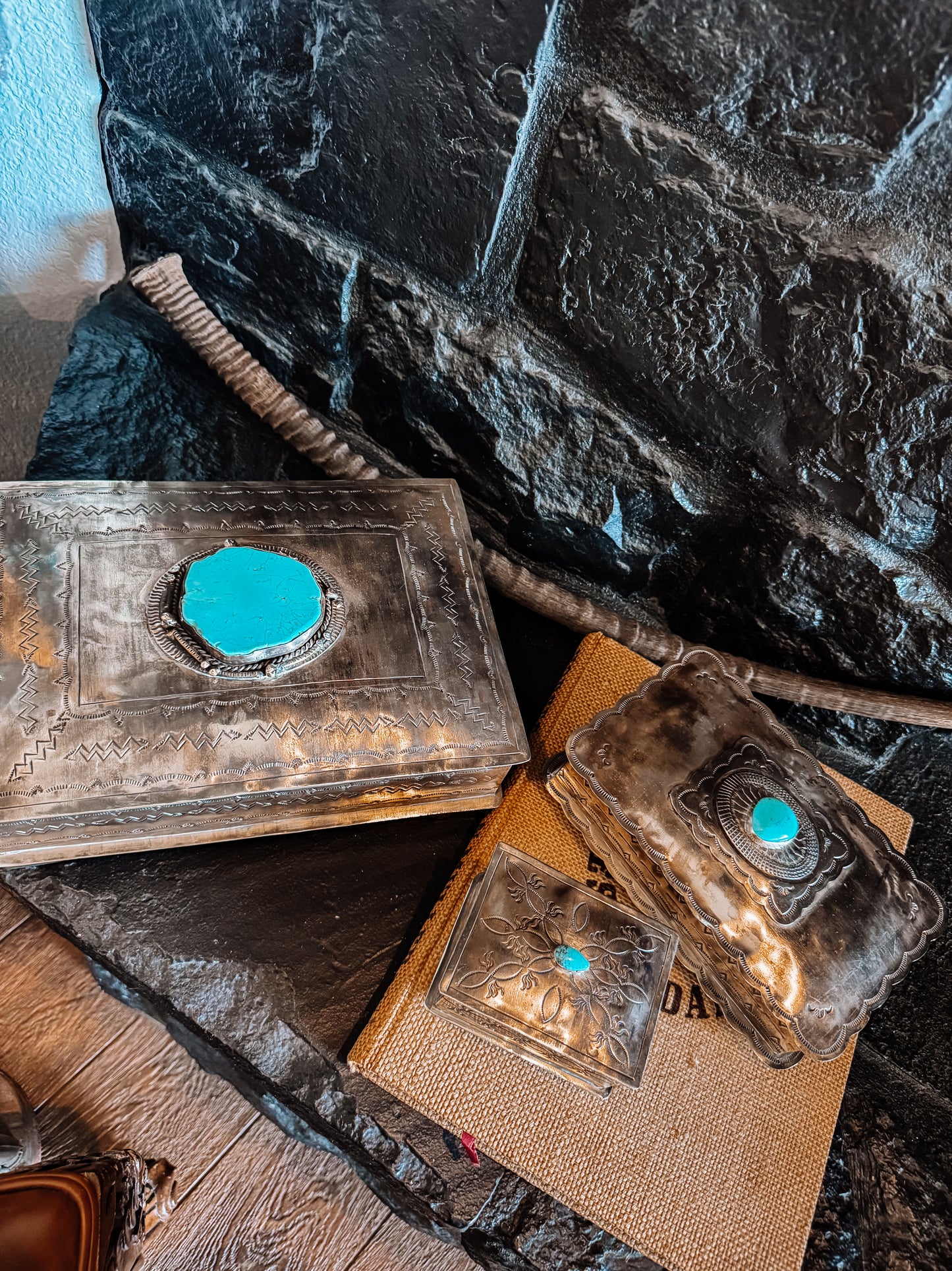 Remington Stamped Box With Turquoise - Small