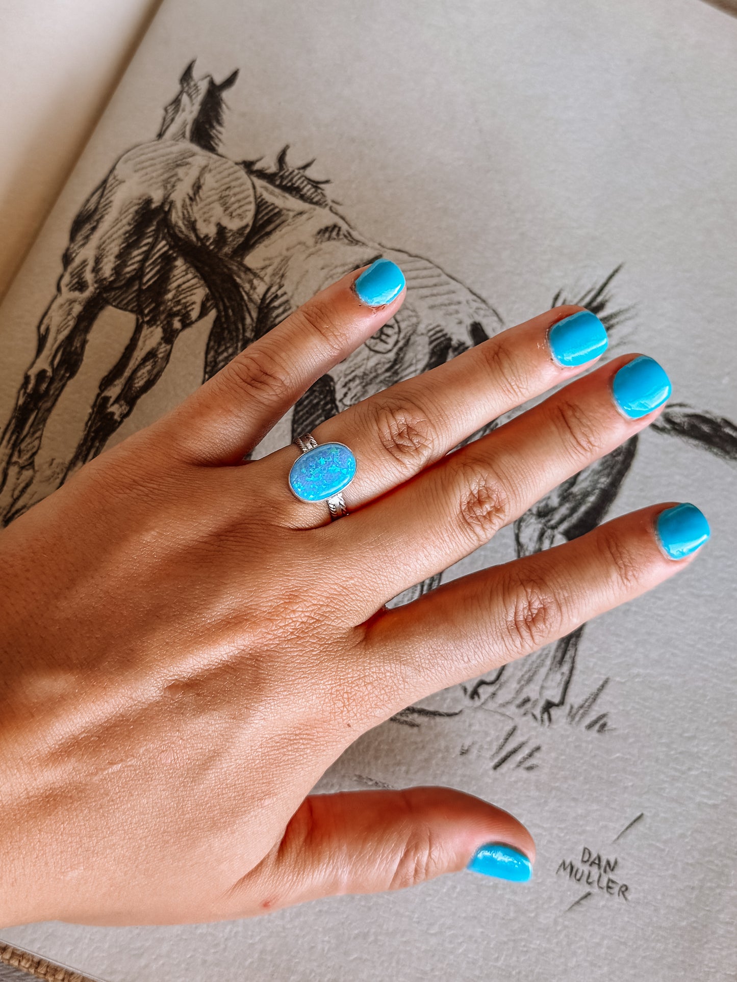 Dinetso Blue Opal Ring