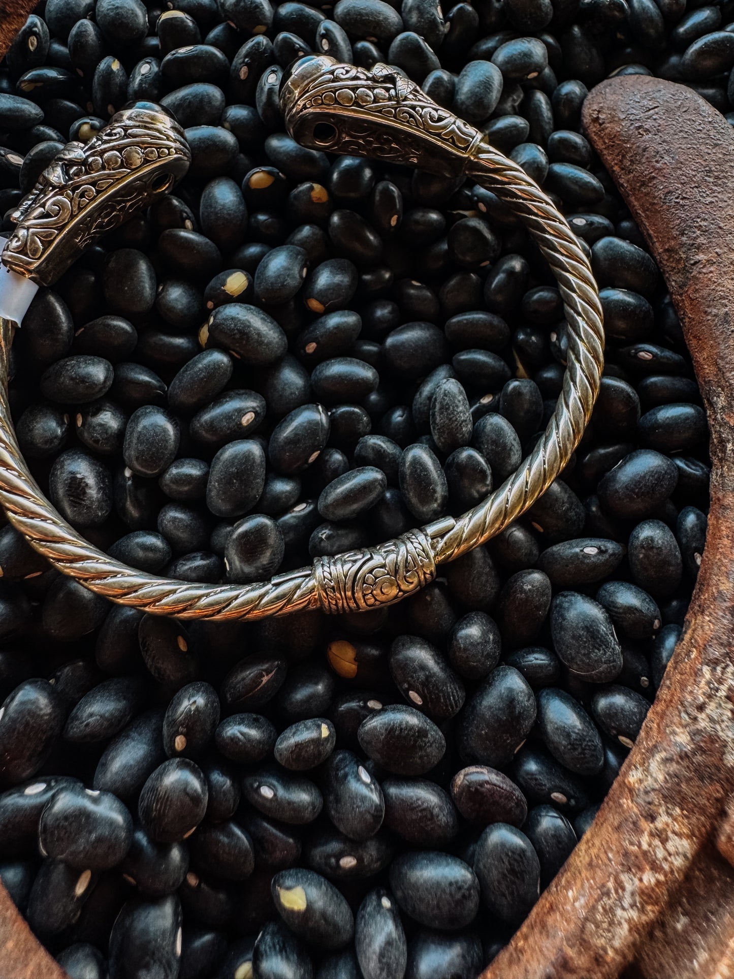 Spiffy Black Onyx Cable Cuff Bracelet