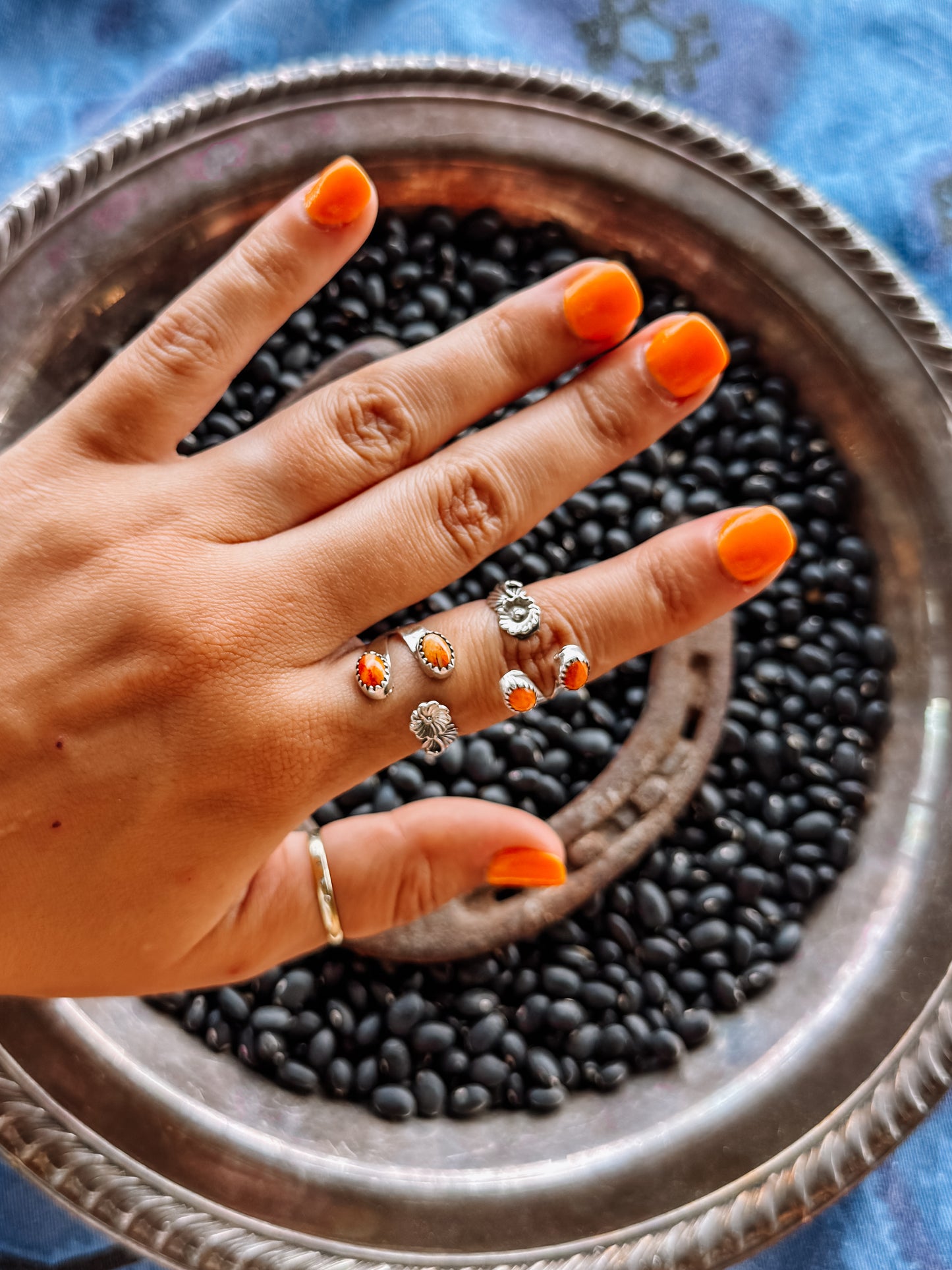 Oxbox Orange Spiny Adjustable Ring