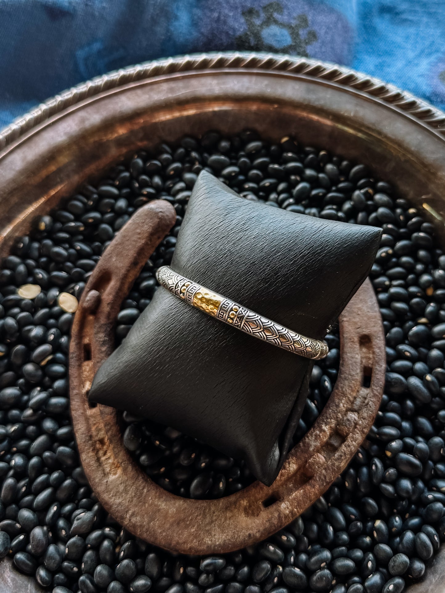 Spiffy Silver + 18K Gold Cuff Bracelet