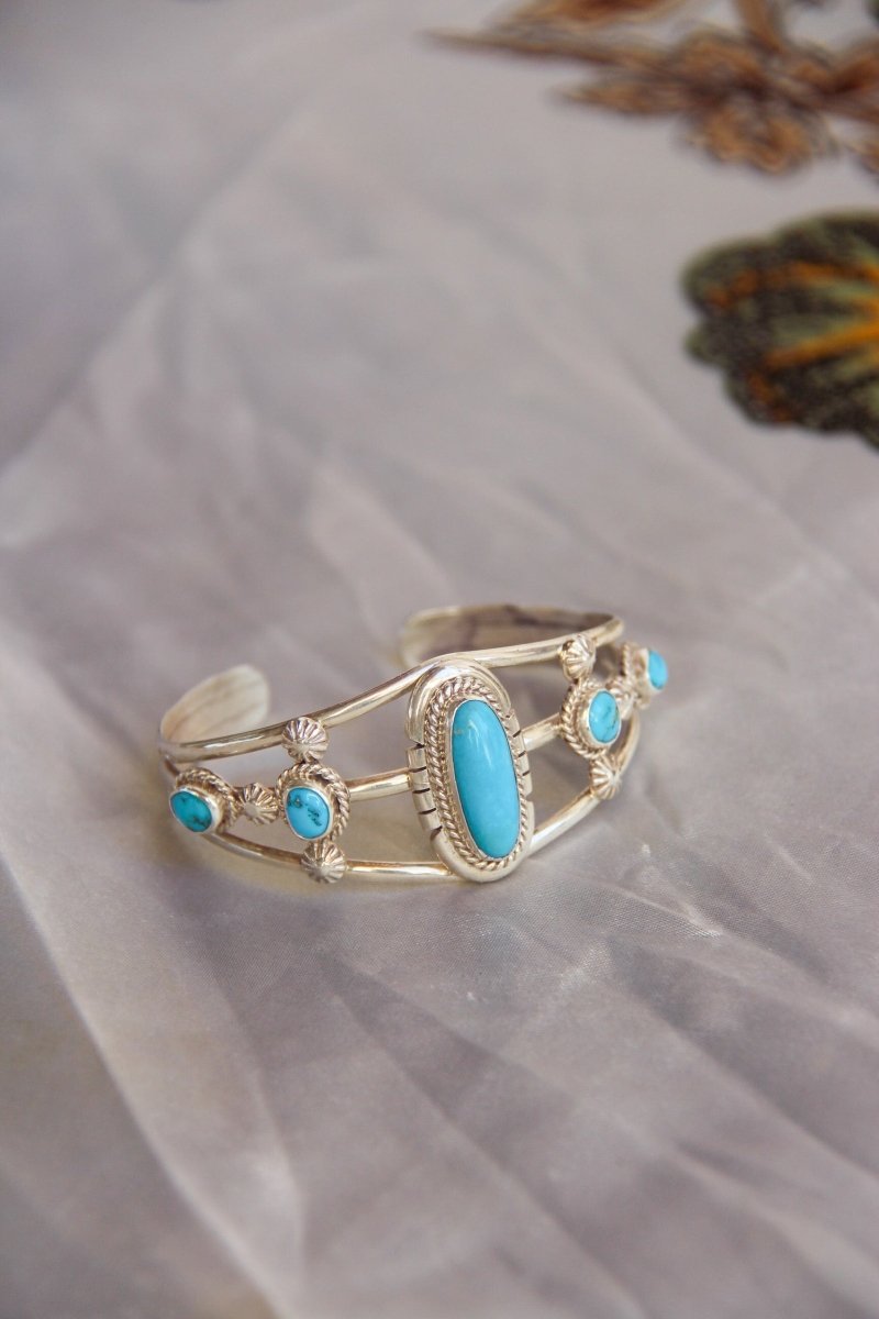 Agua Dulce Turquoise Cuff Bracelet - earrings - Horseshoe J & Co.