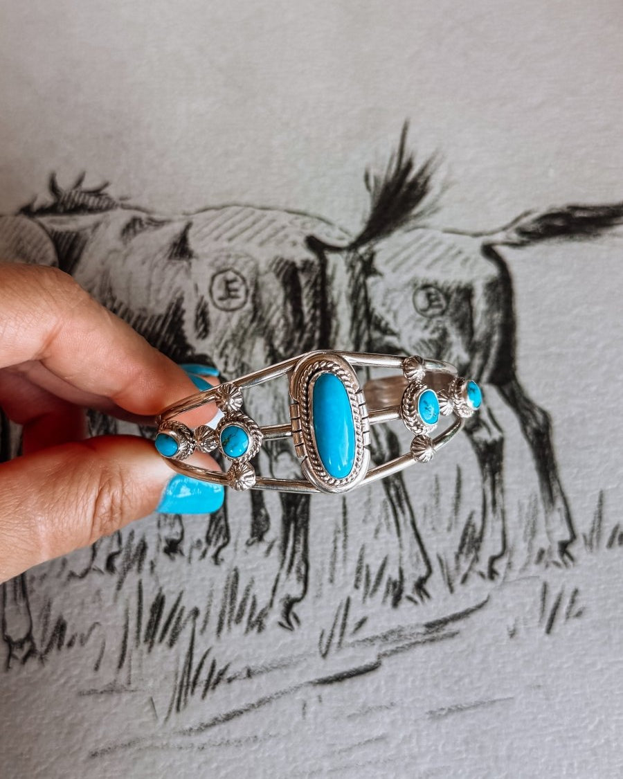 Agua Dulce Turquoise Cuff Bracelet - earrings - Horseshoe J & Co.