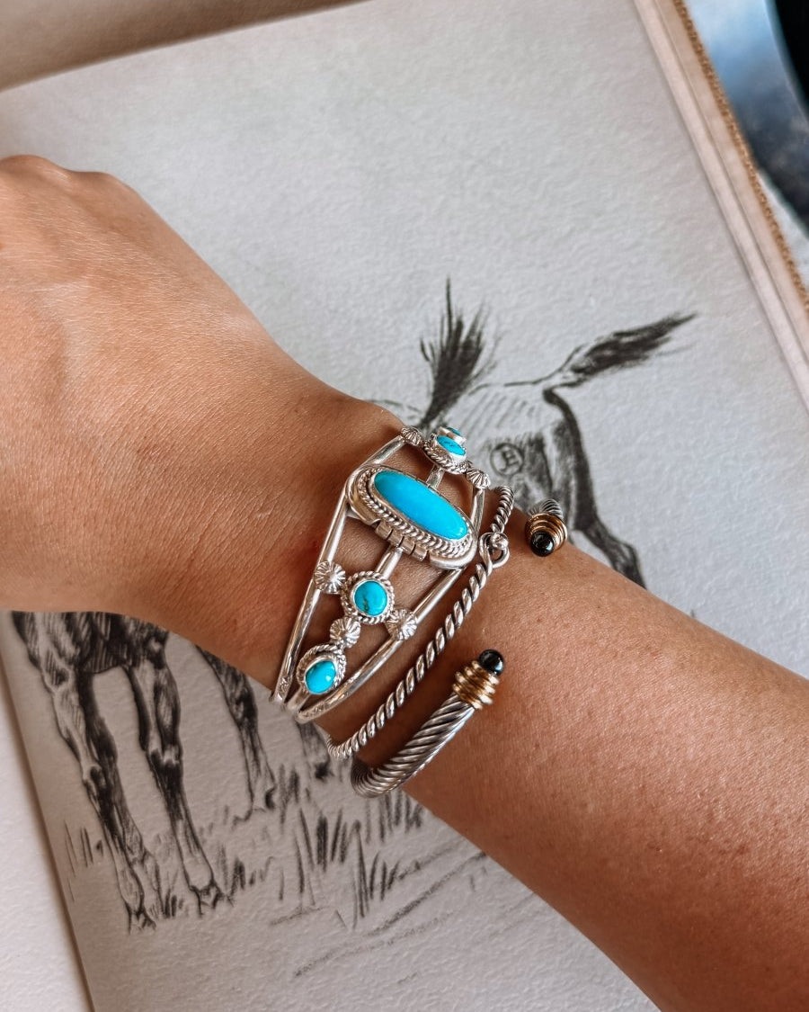 Agua Dulce Turquoise Cuff Bracelet - earrings - Horseshoe J & Co.