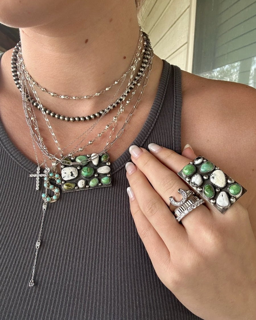 Alcova Sonoran Gold + White Buffalo Necklace - Horseshoe J & Co.