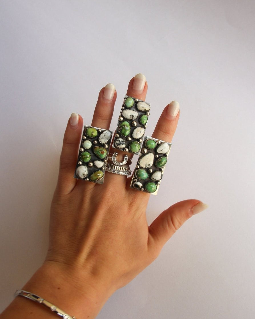 Alcova Sonoran Gold + White Buffalo Ring - Horseshoe J & Co.