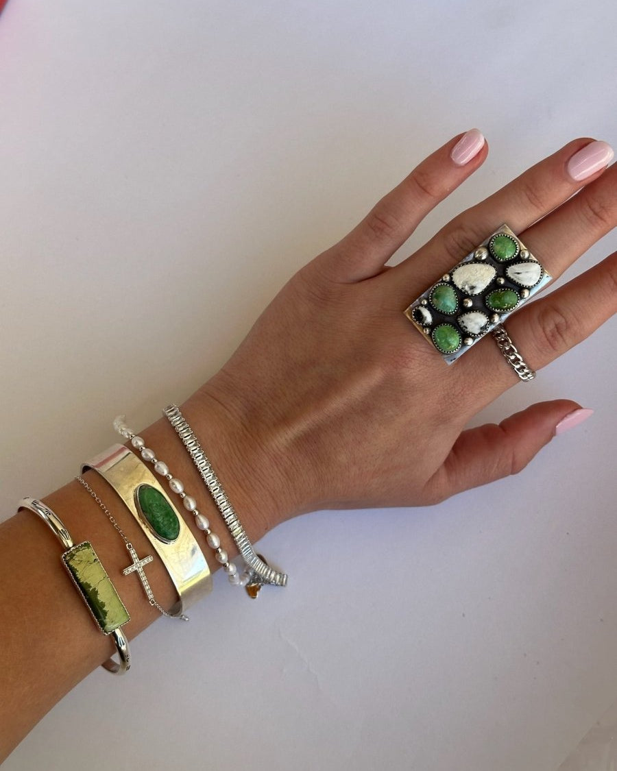 Alcova Sonoran Gold + White Buffalo Ring - Horseshoe J & Co.