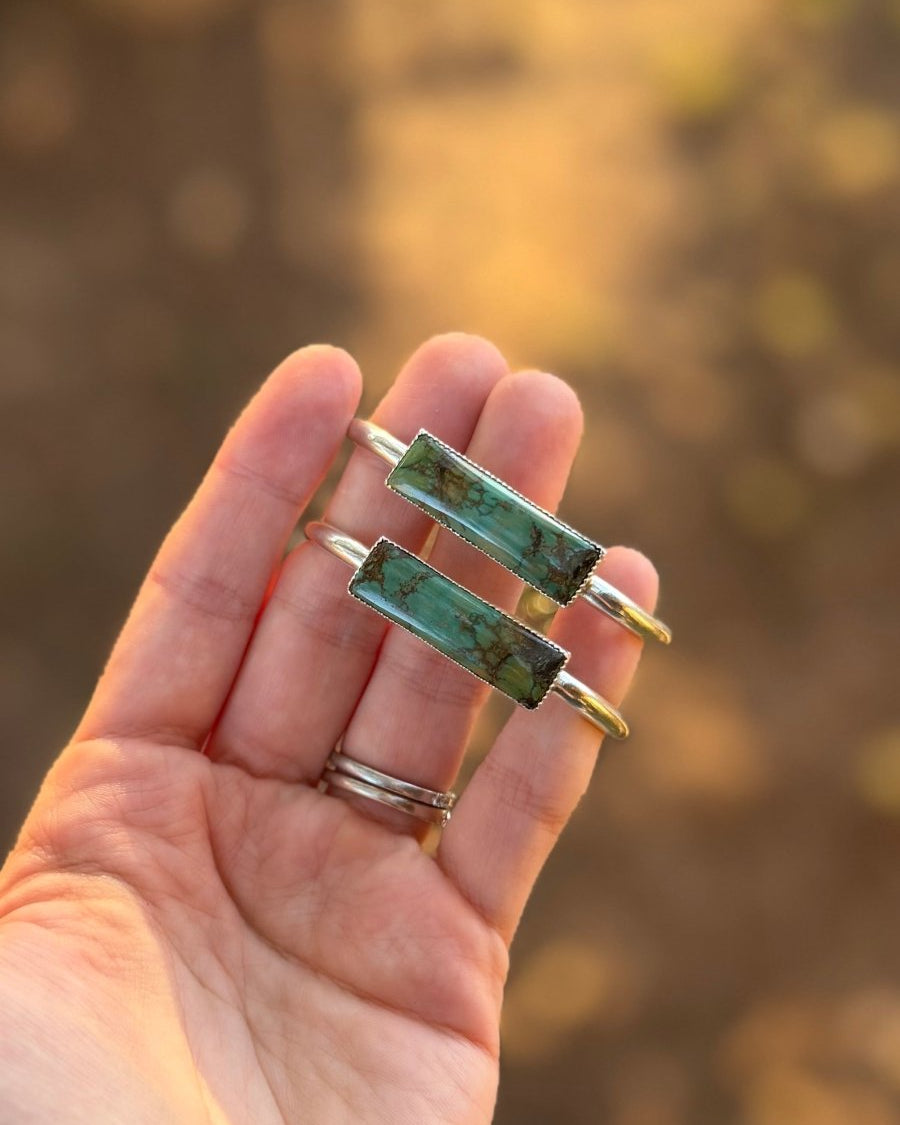 Anthem Horizontal Turquoise Cuff Bracelets - Horseshoe J & Co.