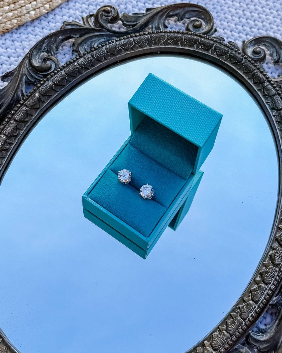 Biddle 8mm Round Solitaire Stud Earrings - Horseshoe J & Co.