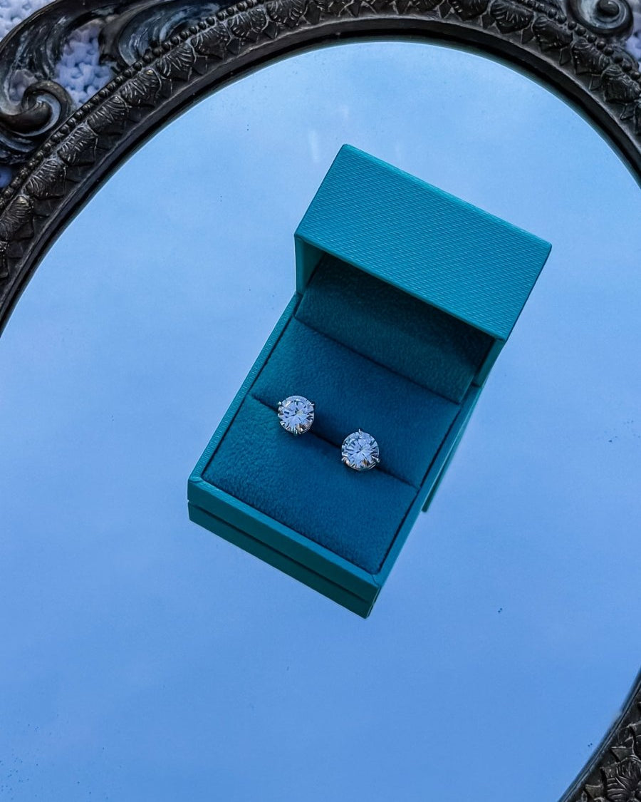 Biddle 8mm Round Solitaire Stud Earrings - Horseshoe J & Co.