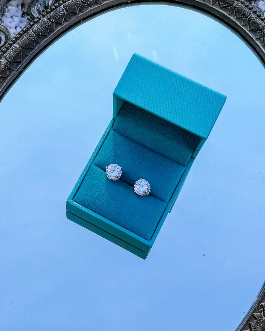 Biddle 8mm Round Solitaire Stud Earrings - Horseshoe J & Co.