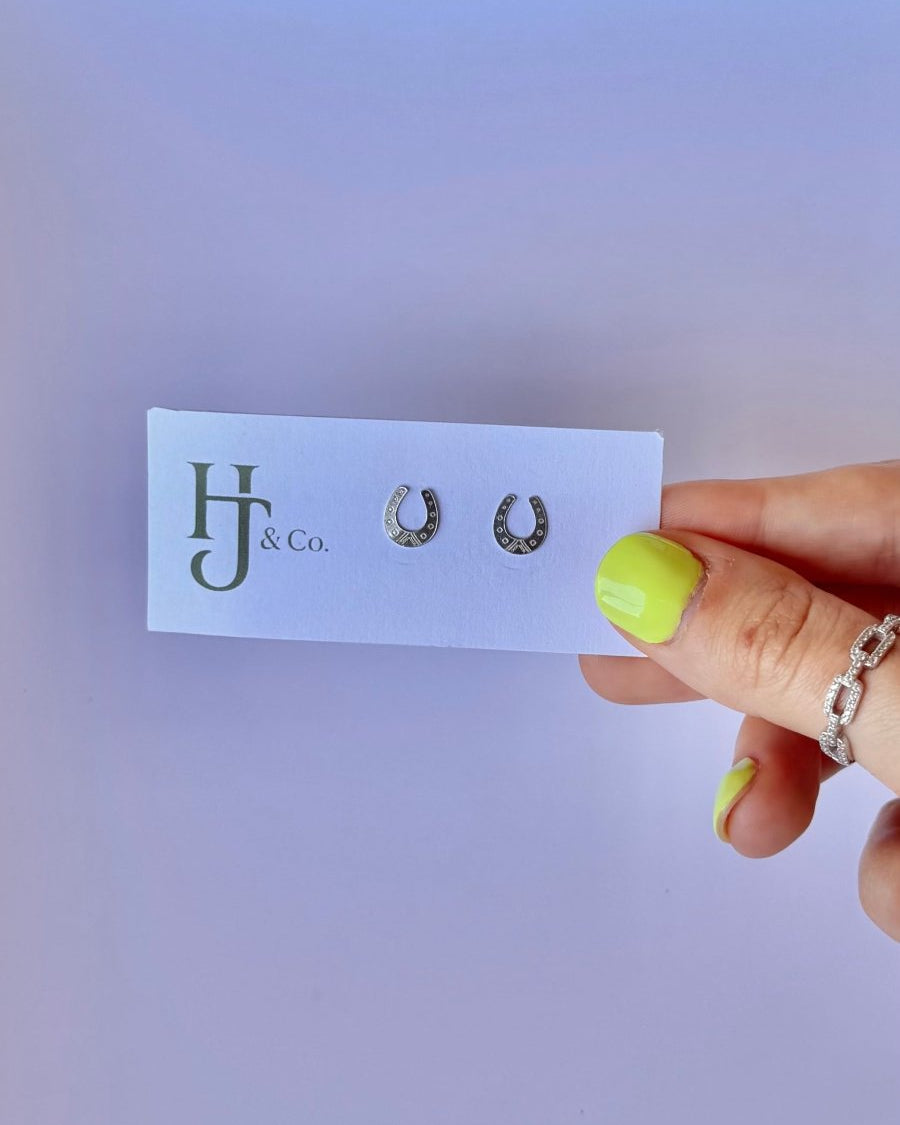 Bide Horseshoe Stud Earrings - Horseshoe J & Co.
