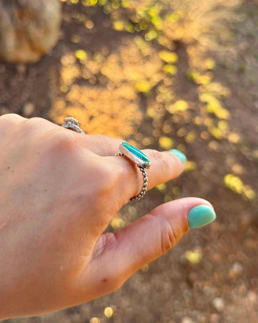 Bouse Royston Turquoise Horizontal Rings - Horseshoe J & Co.