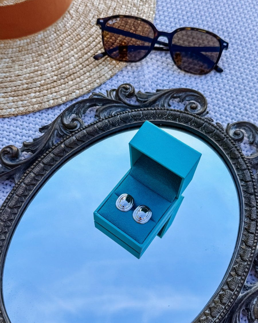 Busby Oval Stud Earrings - Horseshoe J & Co.