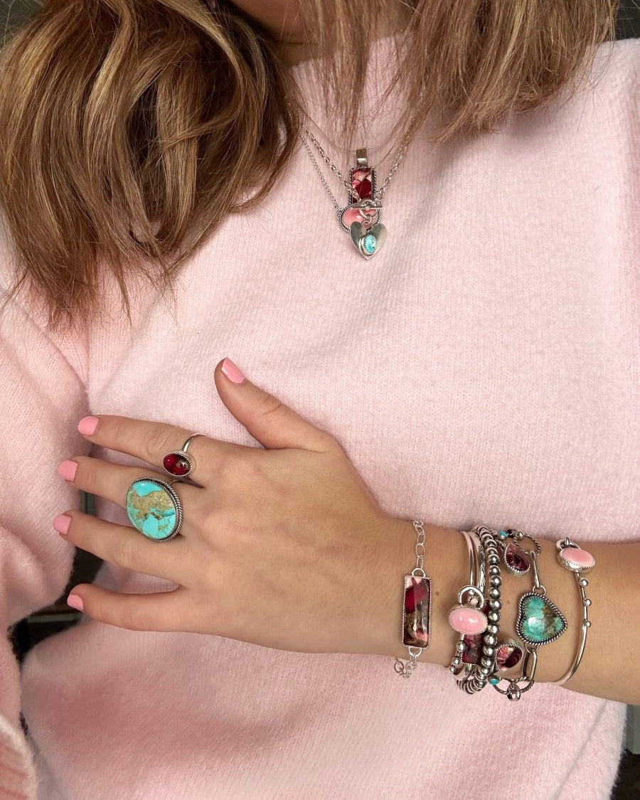 Chambers Rose Dahlia Horizontal Chain Bracelet - Horseshoe J & Co.