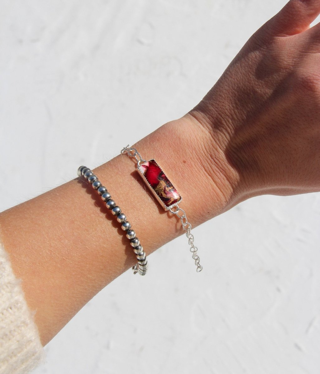 Chambers Rose Dahlia Horizontal Chain Bracelet - Horseshoe J & Co.