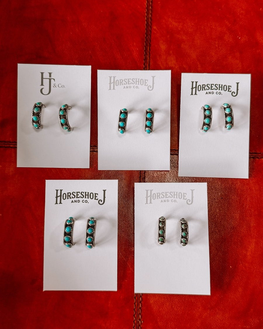 Charco Turquoise Hoop Earrings - Horseshoe J & Co.