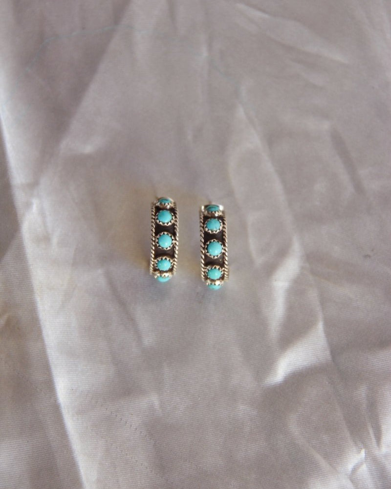 Charco Turquoise Hoop Earrings - Horseshoe J & Co.