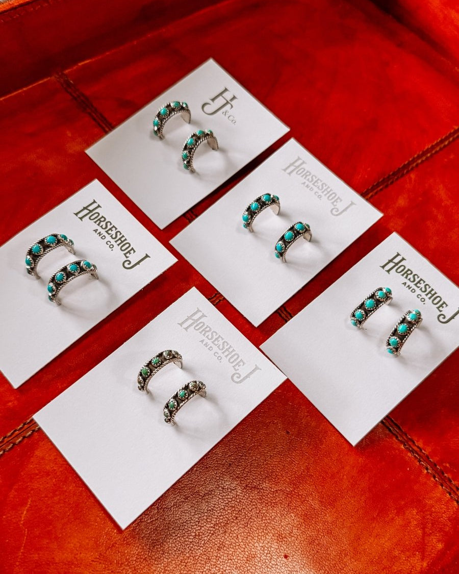 Charco Turquoise Hoop Earrings - Horseshoe J & Co.