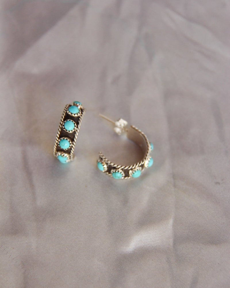 Charco Turquoise Hoop Earrings - Horseshoe J & Co.