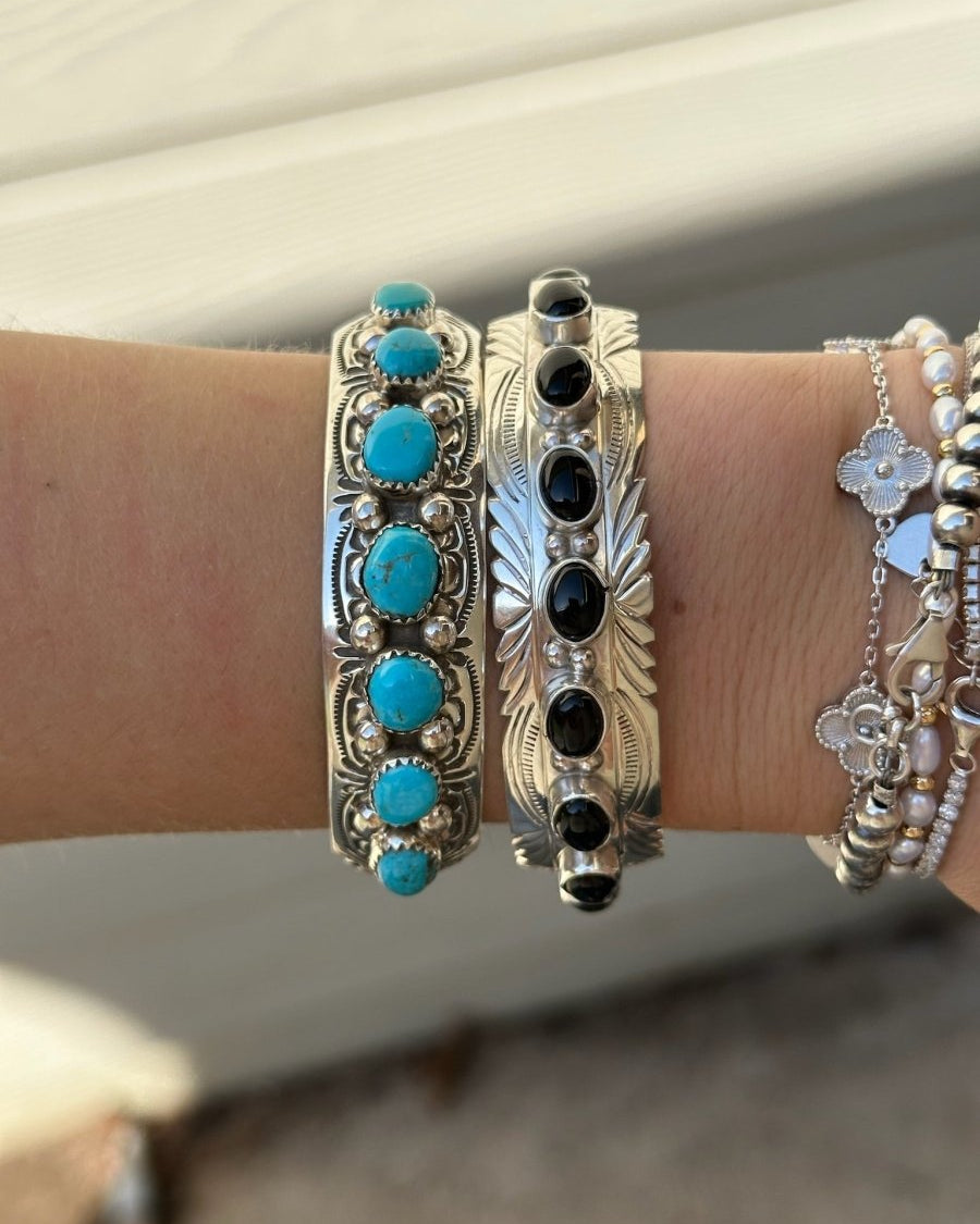 Cochise Black Onyx Cuff Bracelet - Horseshoe J & Co.