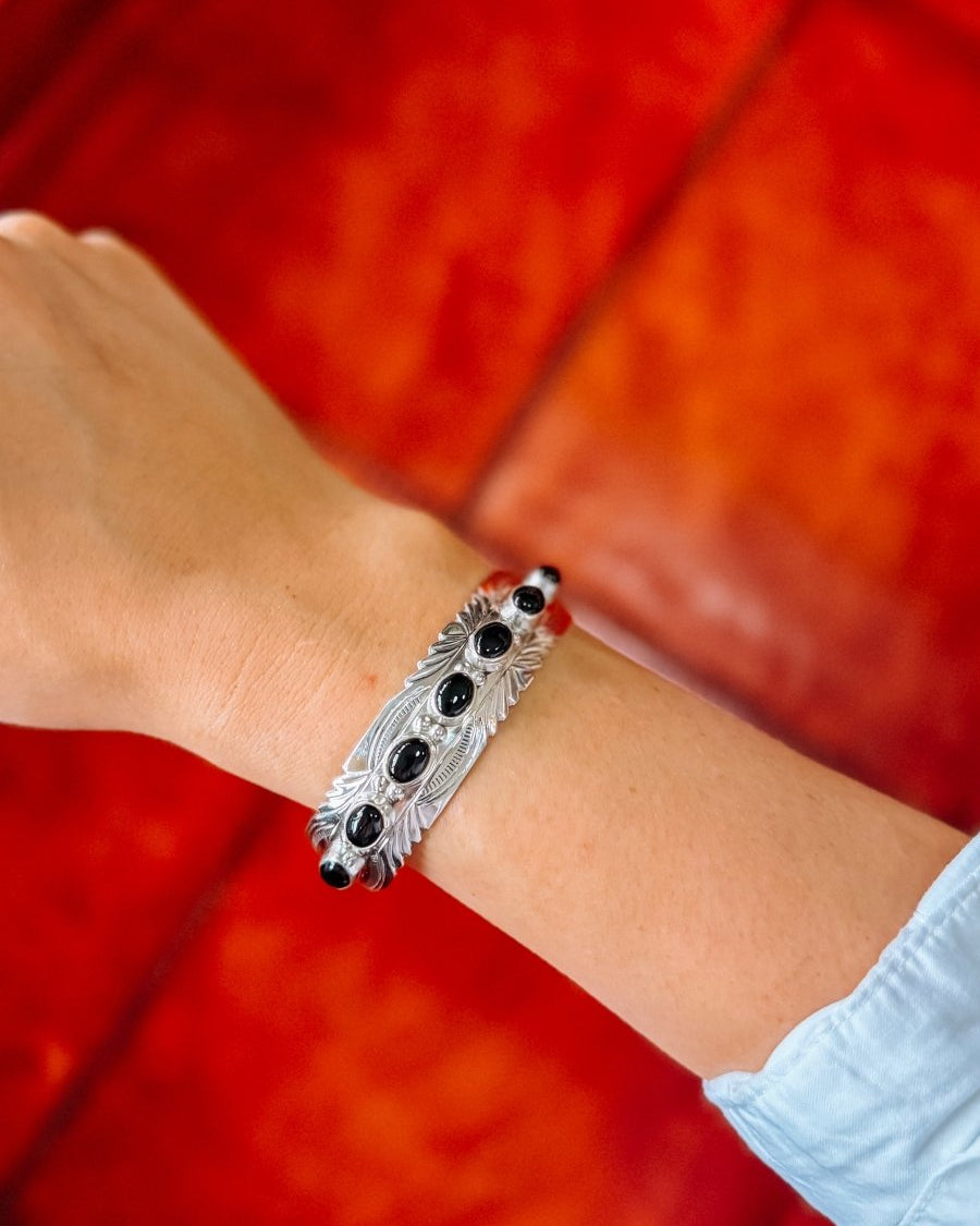 Cochise Black Onyx Cuff Bracelet - Horseshoe J & Co.