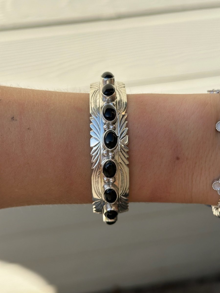 Cochise Black Onyx Cuff Bracelet - Horseshoe J & Co.