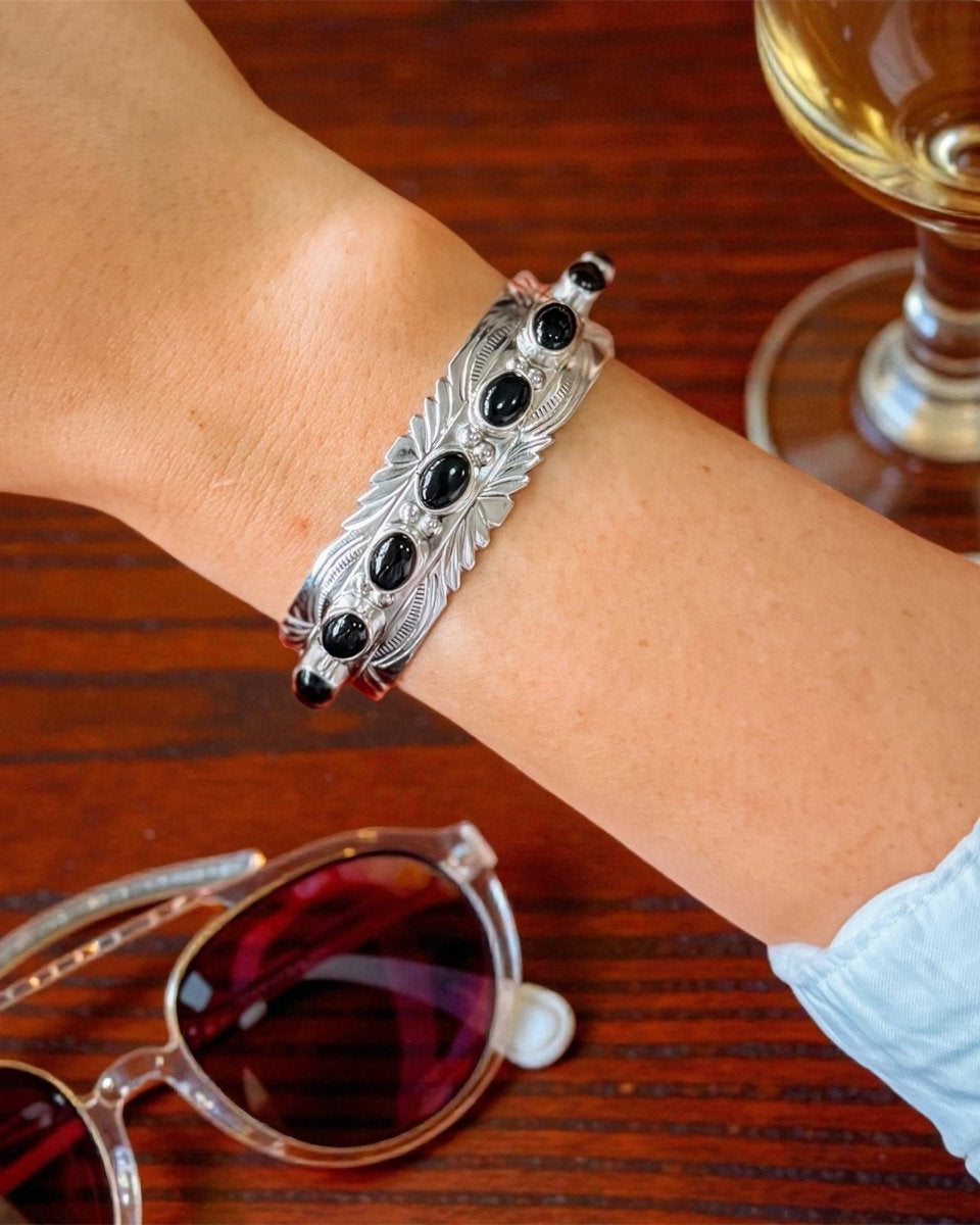 Cochise Black Onyx Cuff Bracelet - Horseshoe J & Co.