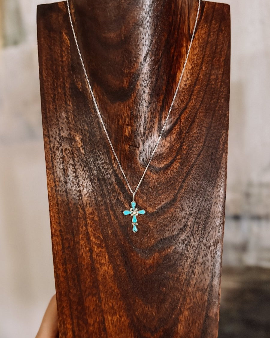 Cordes Turquoise Cross Necklace - Horseshoe J & Co.