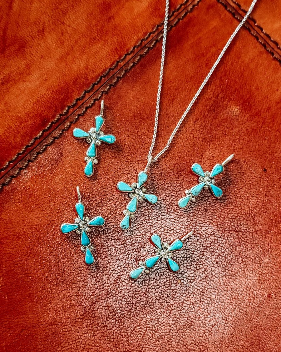Cordes Turquoise Cross Necklace - Horseshoe J & Co.
