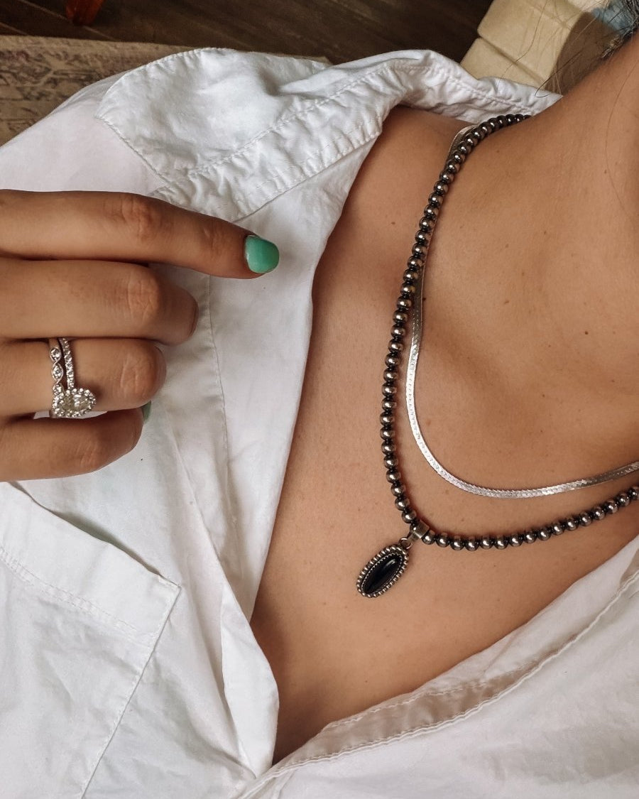 Cutter Black Onyx Necklace Pendant - Horseshoe J & Co.