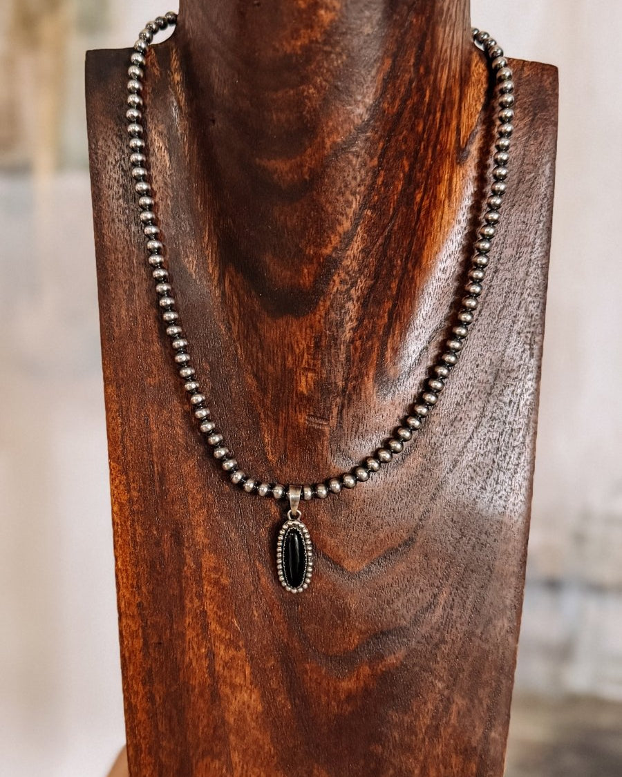 Cutter Black Onyx Necklace Pendant - Horseshoe J & Co.