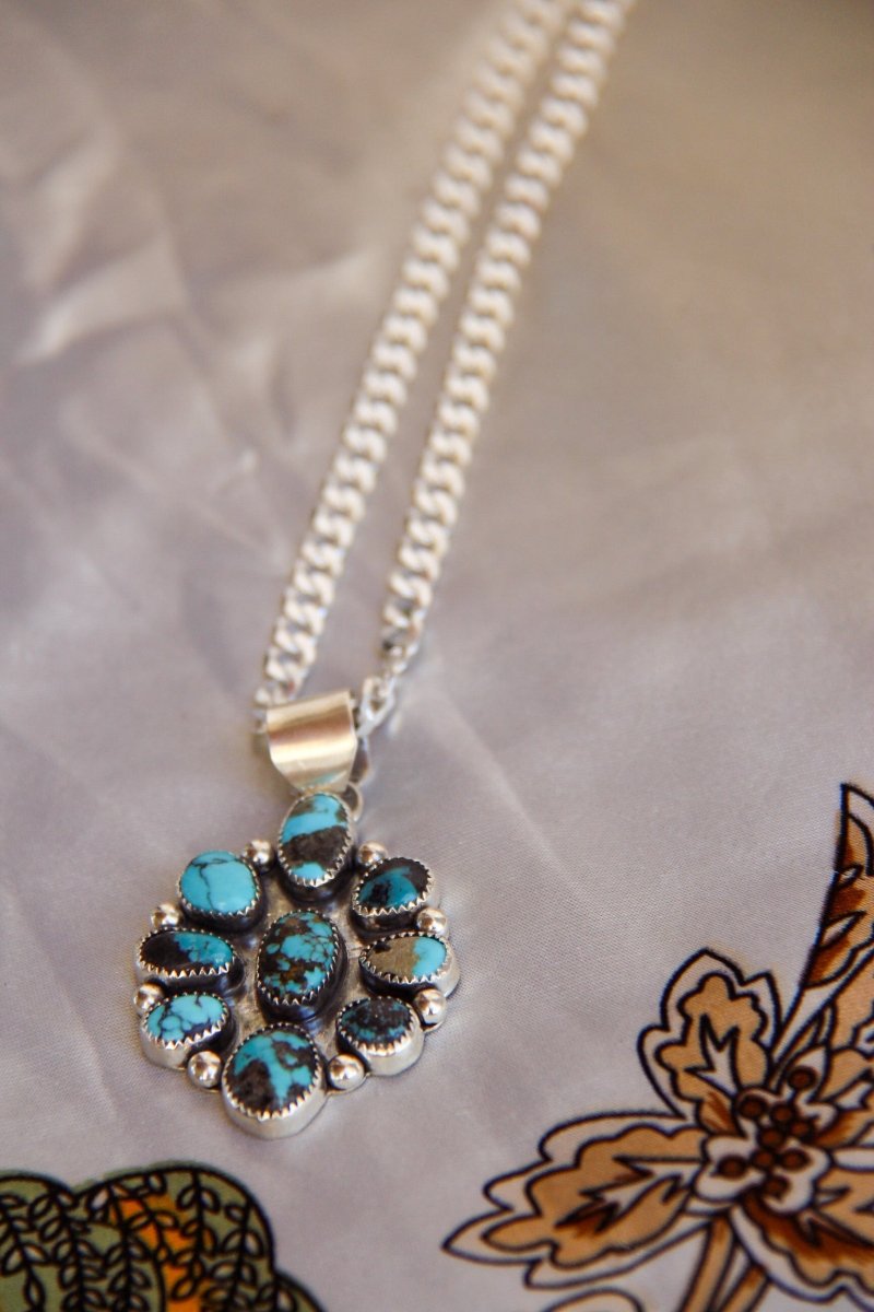 Dandridge Turquoise Cluster Necklace - Horseshoe J & Co.