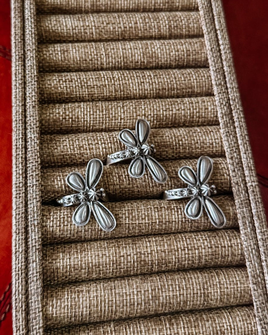 Dewey Silver Dragonfly Adjustable Ring - Horseshoe J & Co.