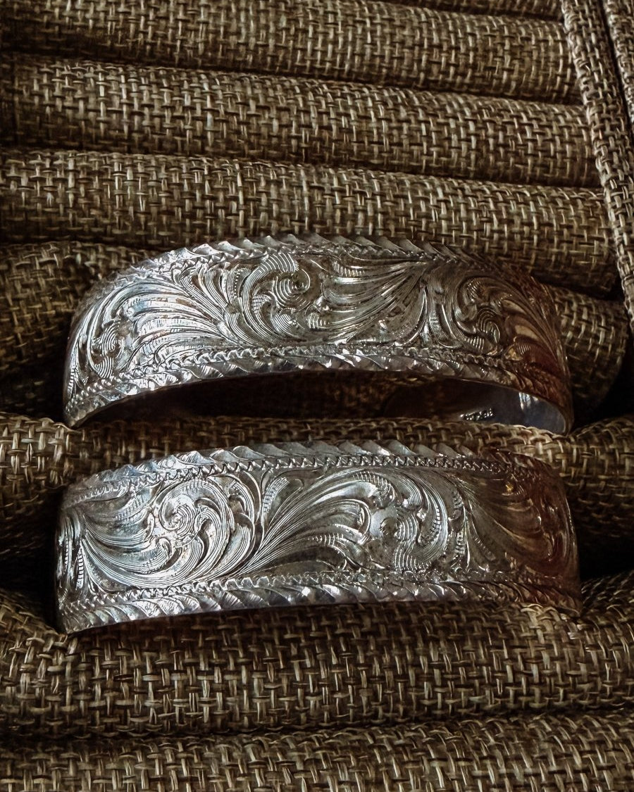 Eloy Western Scroll Silver Cuff Bracelet - Horseshoe J & Co.