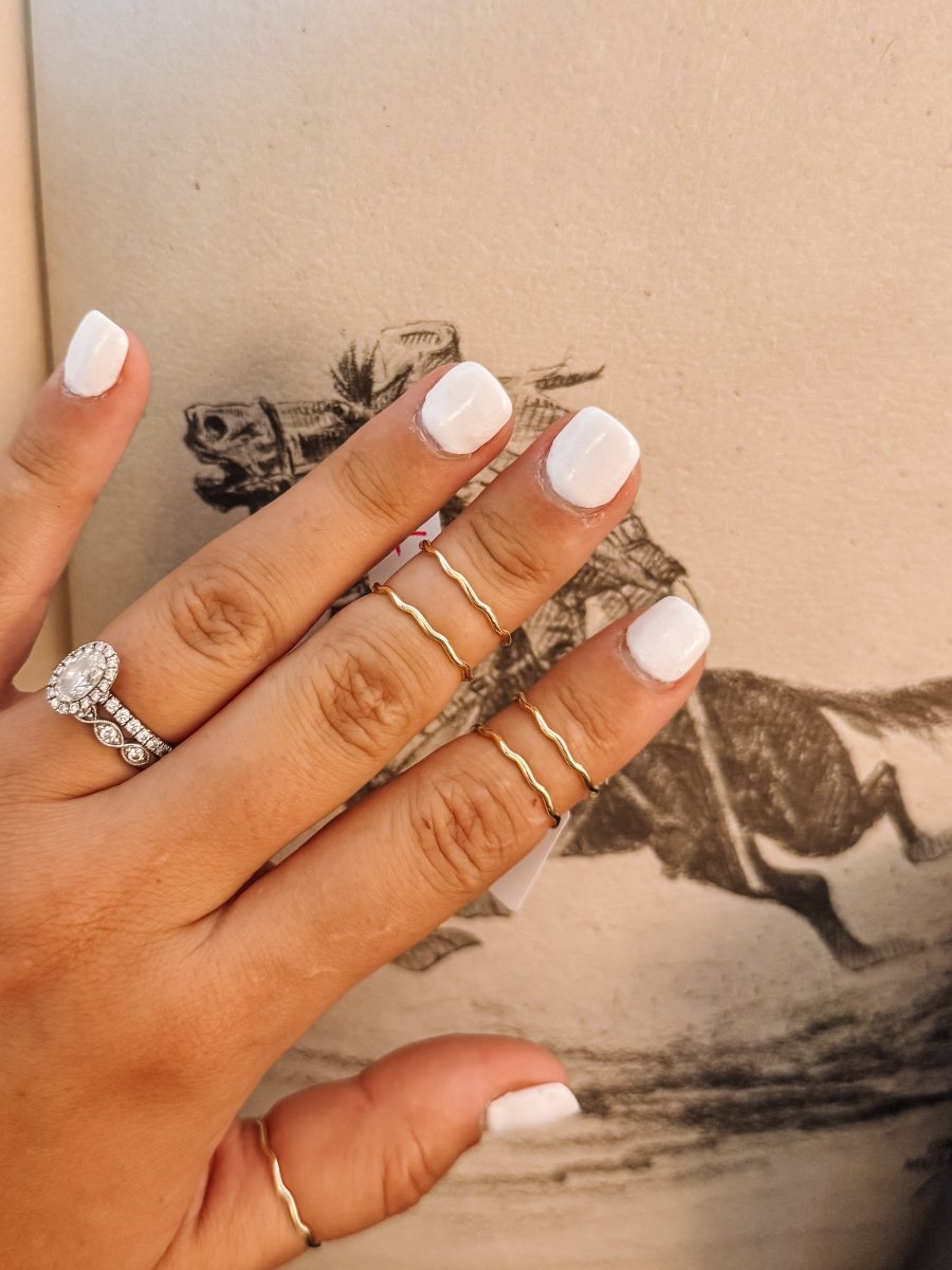 Evant Wavy Stacker Ring - Gold - Horseshoe J & Co.