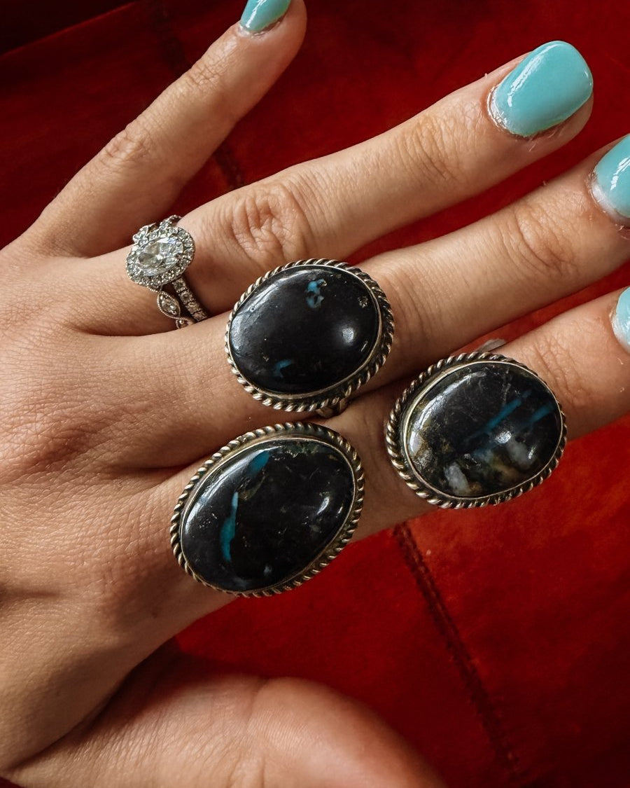 Gadsden Blue Moon Turquoise Adjustable Ring - Horseshoe J & Co.