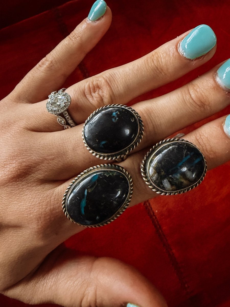 Gadsden Blue Moon Turquoise Adjustable Ring - Horseshoe J & Co.