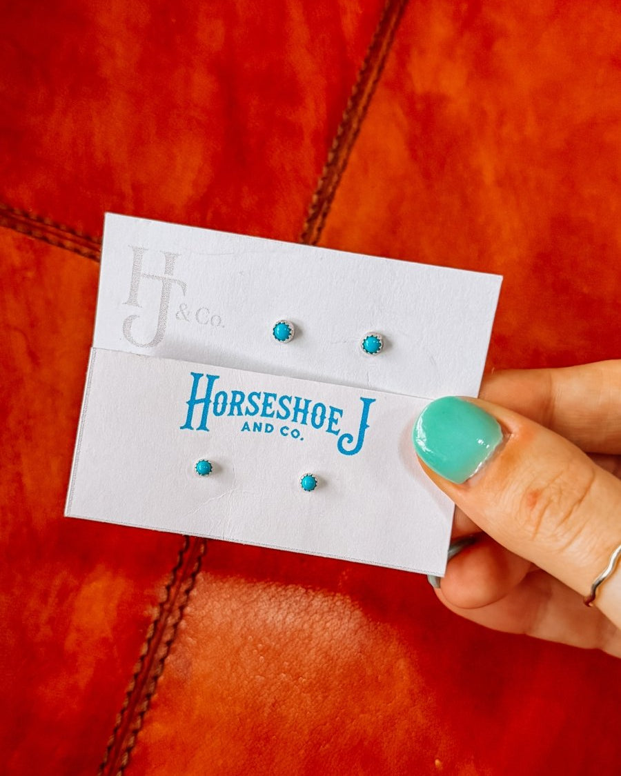 Gila Mini Turquoise Stud Earrings - Horseshoe J & Co.