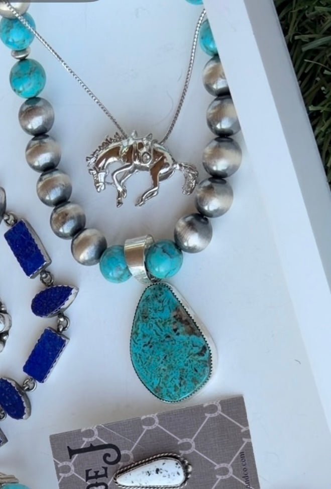 Goliad Turquoise Necklace Pendant - Horseshoe J & Co.