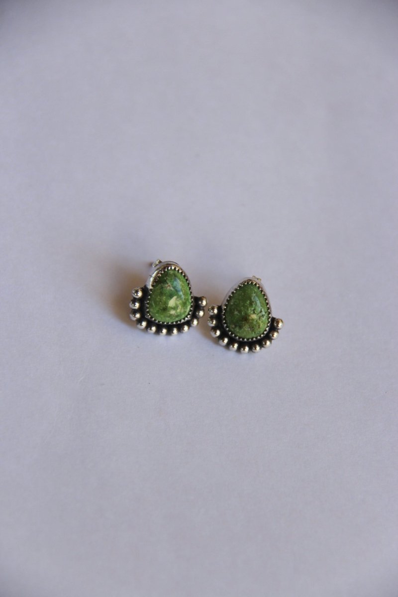 Hiland Emerald Valley Turquoise Stud Earrings - Horseshoe J & Co.